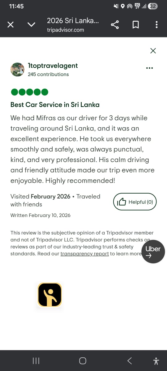 Screenshot of review by 1toptravelagent