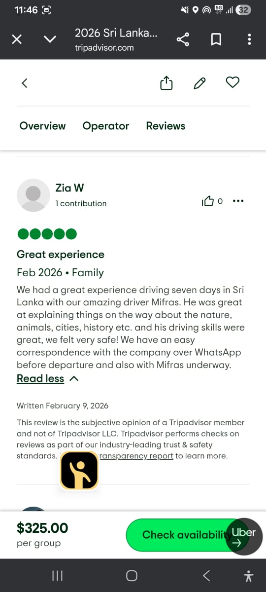 Screenshot of review by Zia W